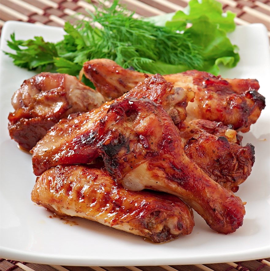 Alitas de pollo con marinada barbacoa